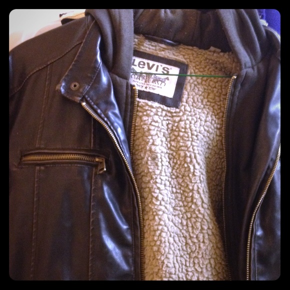 Men's large Levi's hoodie & leather jacket
