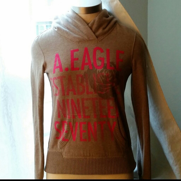 American Eagle Outfitters Sweaters - AMERICAN EAGLE..GRAY .PINK LETTERS SWEATER..