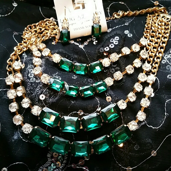 Costume emerald jewelry set