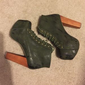 Jeffrey Campbell Lita, sz 7.5, Distressed Army Grn