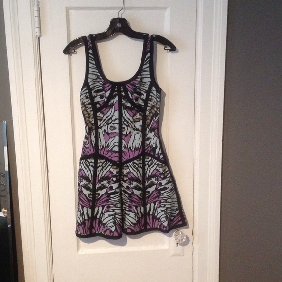 Bandage flare printed dress