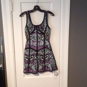 Bandage flare printed dress