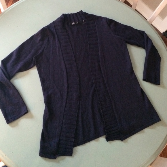 Navy open front light sweater