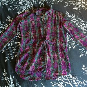 NWT Sheer Button-up Top
