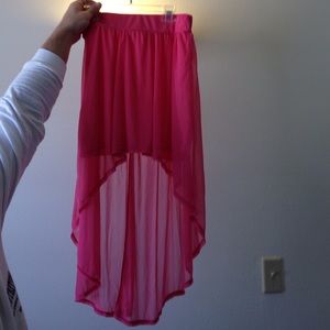 Hot pink high low skirt