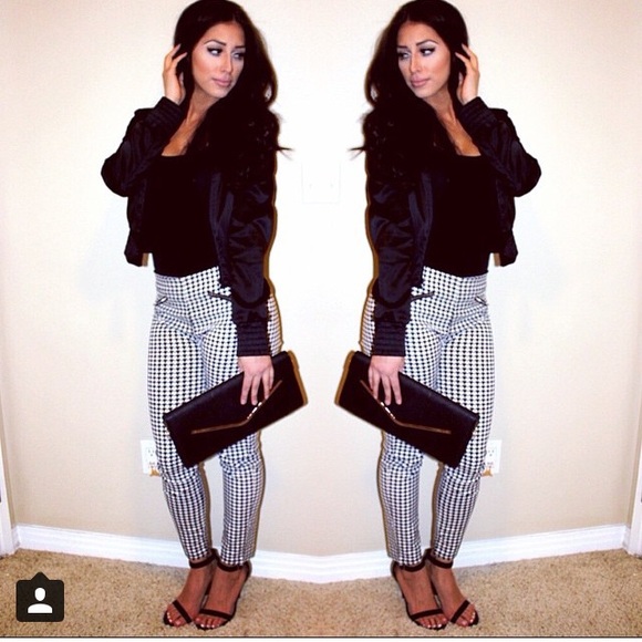 Sugar venom la boutique  Pants - Plaid zipper stretchy moto pants