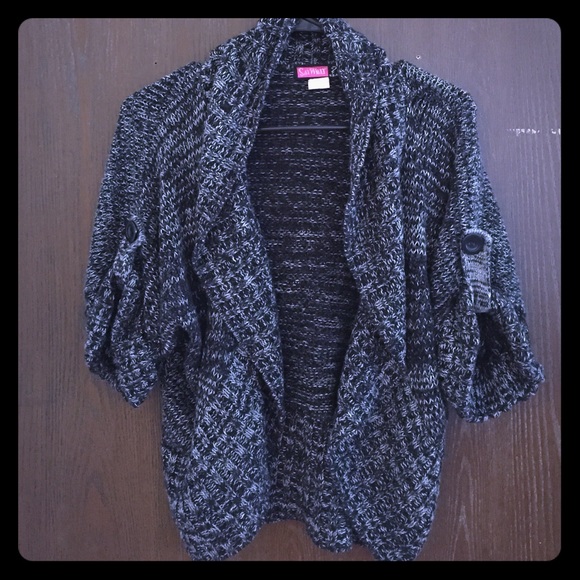 Slouchy black and white/grey toned sweater