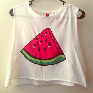 H&M Cropped graphic muscle tee NWOT
