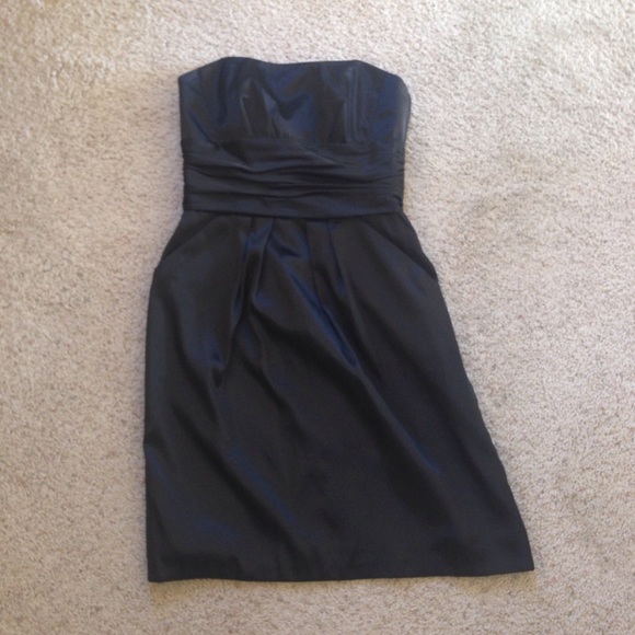 Strapless silk dress