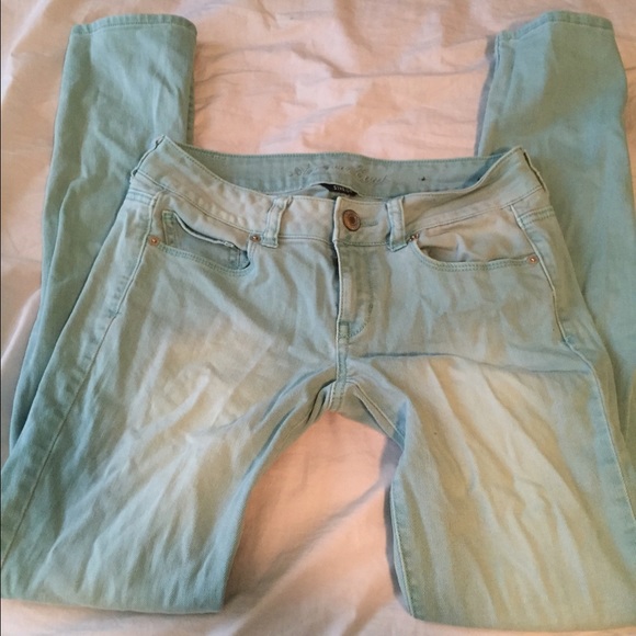 light turquoise pants
