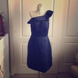Navy One-shoulder Cocktail Dress