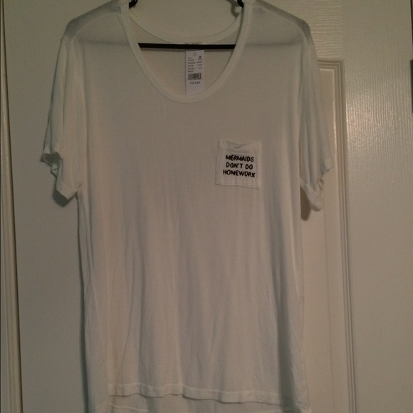 "Mermaids don't do homework" tee