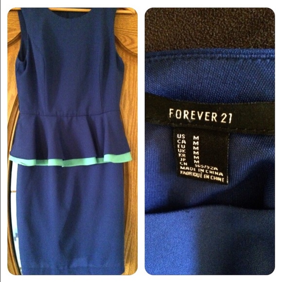 Blue and Aqua Peplum Dress