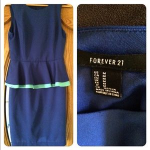 Blue and Aqua Peplum Dress