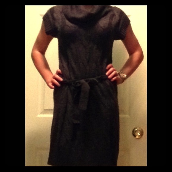 Scoop neck sweater dress