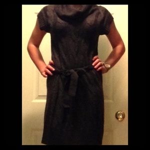 Scoop neck sweater dress