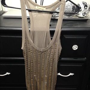Tan sequined tank top