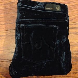 AG crushed velvet skinnys