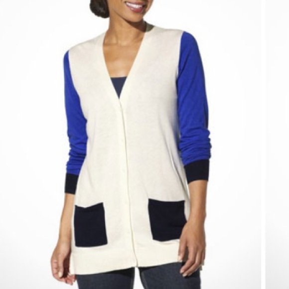 Cobalt colorblock cardigan