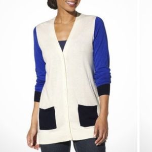 Cobalt colorblock cardigan