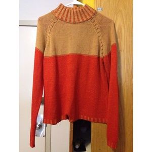 Block color knit sweater