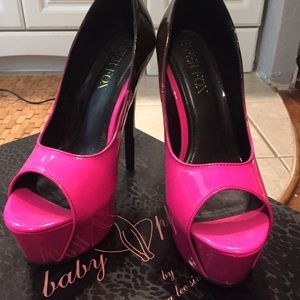 Brand new pink and black heels
