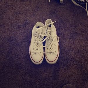 White high-top converse