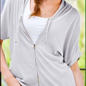 WAFFLE-KNIT DOLMAN HOODIE