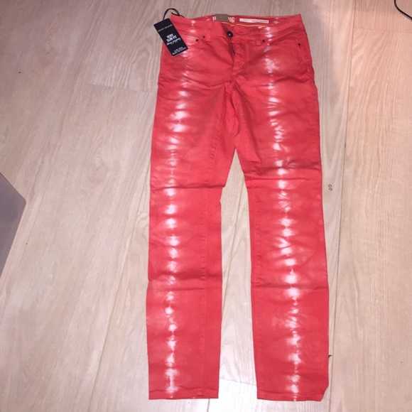 Low rise orange/pink tie dye DKNY jeggings - Picture 1 of 3