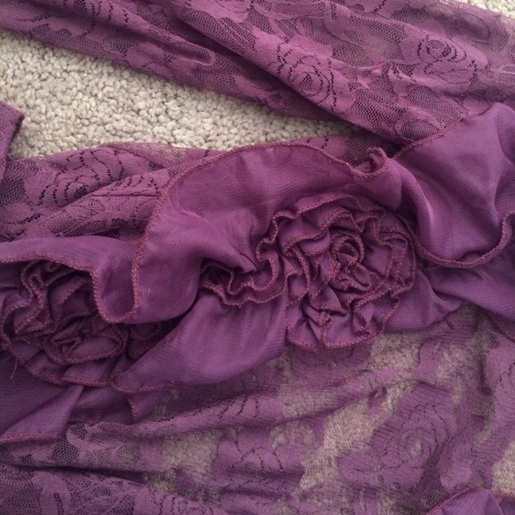 Purple Flower Laced Ruffle jacket - Picture 3 of 4