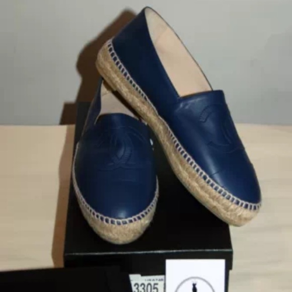 chanel espadrilles navy