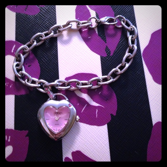 Bracelet with a heart shaped pink watch ❤️