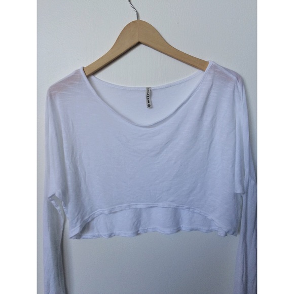 LF White Long Sleeve Crop
