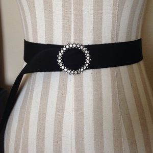 J.Crew Black Waist Belt Sparkle Buckle