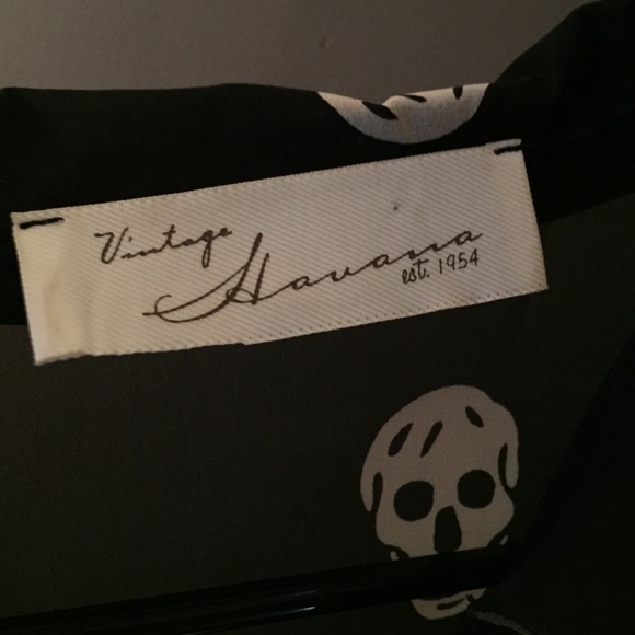 VINTAGE HAVANA NAVY SKULL TIE UP LONG SLEEVE TOP - Picture 2 of 4