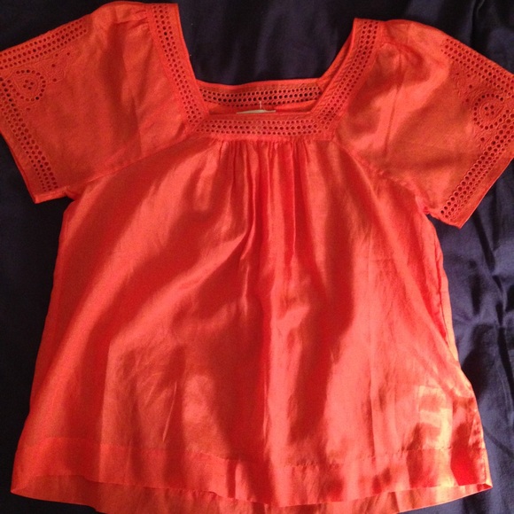 J. Crew Eyelet Peasant Top