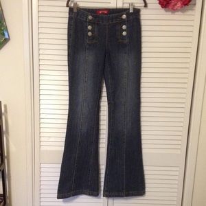 High Waisted Jean Bell Bottoms w/ Buttons