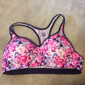 Victorias Secret Pink yoga sports bra flower M