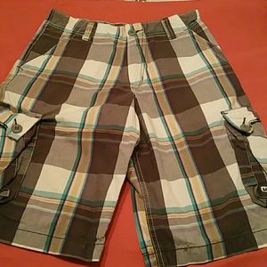Plaid cargo shorts