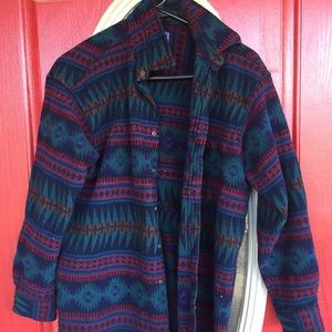 Aztec pattern flannel button up