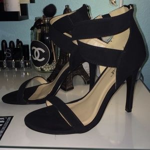 Black sandal heels