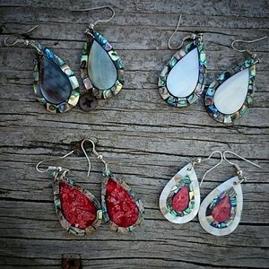 Beautiful tear drop shell earrings