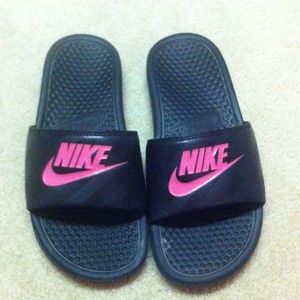 Nike Slide Sandals (Pink and Black)