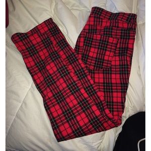Red plaid Forever 21 pants (new)