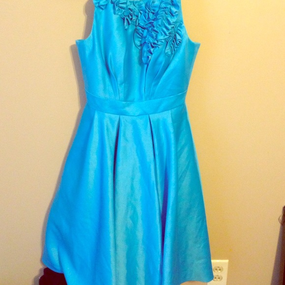 Peacock bridesmaids dress.