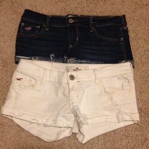 White distressed hollister shorts