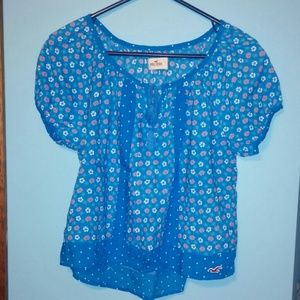 Hollister Blue Flowered Shirt