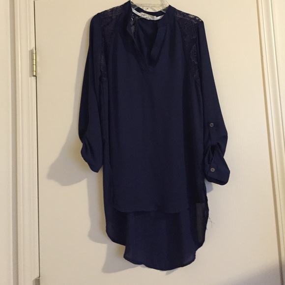 Navy blue long shirt