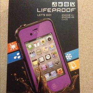 Purple Lifeproof iPhone 4+4s case