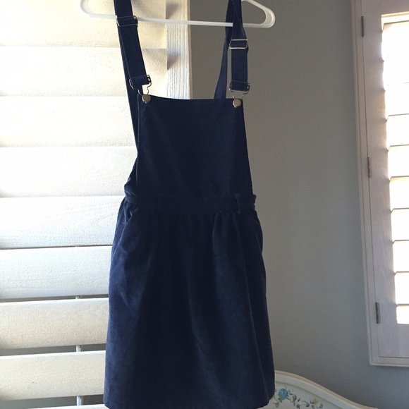 black corduroy overall dress